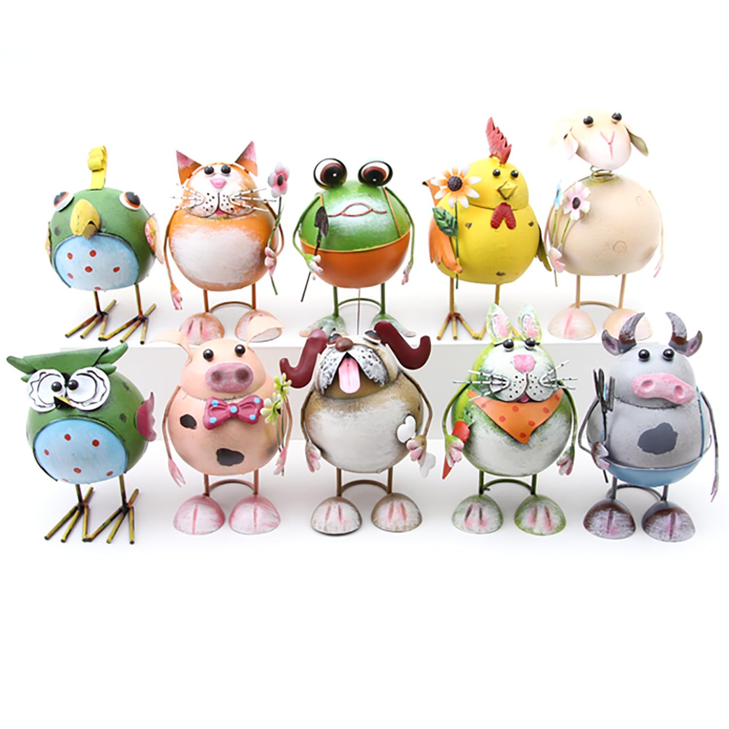 misaゆらゆらアニマル 10個セットブリキ Amazon.co.jp: FGB 動物 置物 小さい ミニチュア 動物置物 ゆらゆら
