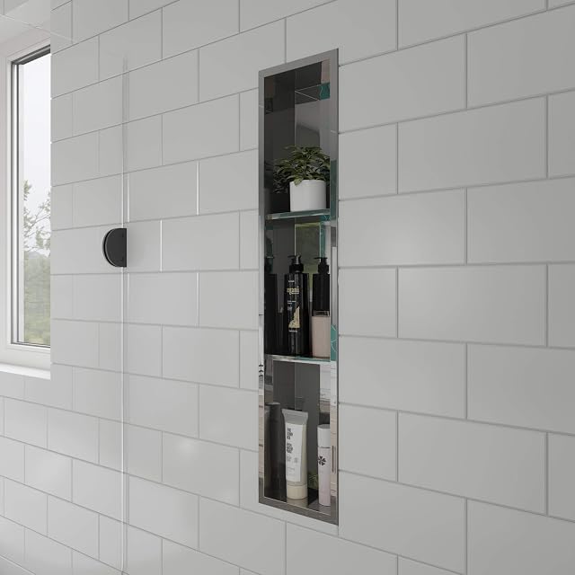 ALFI brand ABN0836-PSS Shower Niche, Polished Stainless Steel