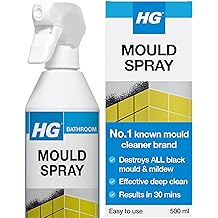 HG Mould Spray   Powerful Black Mould & Mildew Remover for Bathrooms and Kitchens, Quickly Eliminates Stains and Freshens Surfaces - 500ml