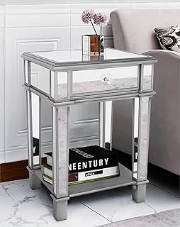 12 Small Main Bedroom Ideas That Feel Balanced 34 Mirrored End Table 2-Tier Square Nightstand with Drawer 25 inch High Silver