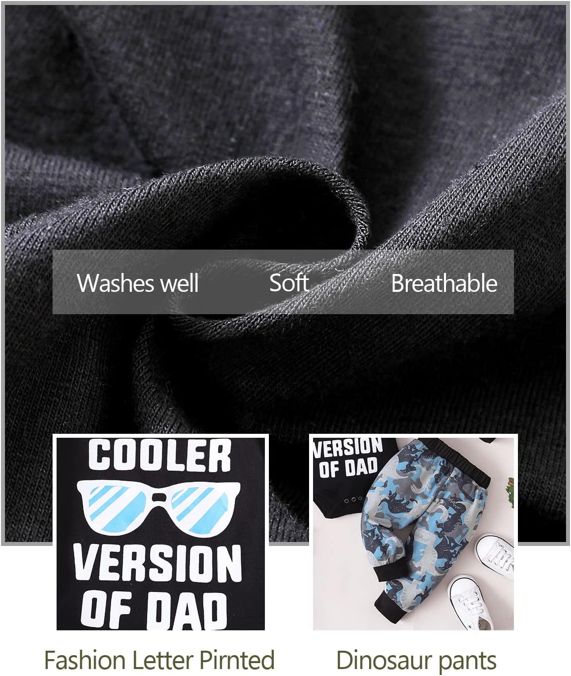 NZRVAWS Baby Boy Clothes Preemie Infant Boy Bear Outfits Jumpsuit Bodysuit Letter Print Romper - Image 5