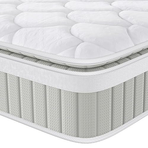 Colchón de tamaño matrimonial de 12 pulgadas, colchón de tamaño matrimonial en una caja, espuma viscoelástica optimizada y resortes embolsados