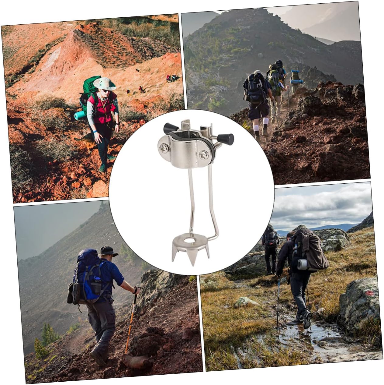 2pcs Walking Cane Tip Crampons for Trekking Poles Ice Attachment Design Suitable for Outdoor Hiking Climbing and Activities