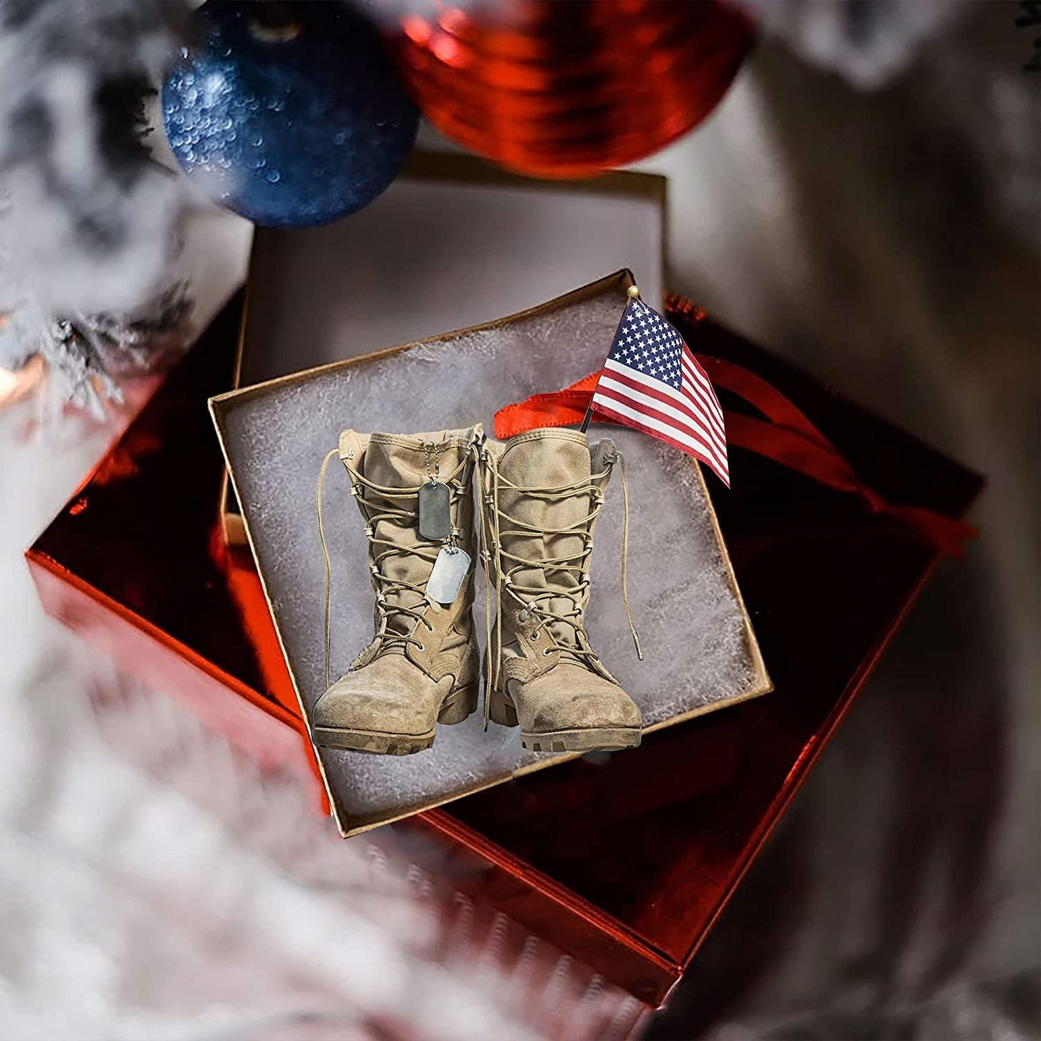 Christmas Tree Decorations, Ornaments for Christmas Tree, Veteran Boots Ornament, Army Boots, Army Ornament, Gift for Veteran (O) - Image 7