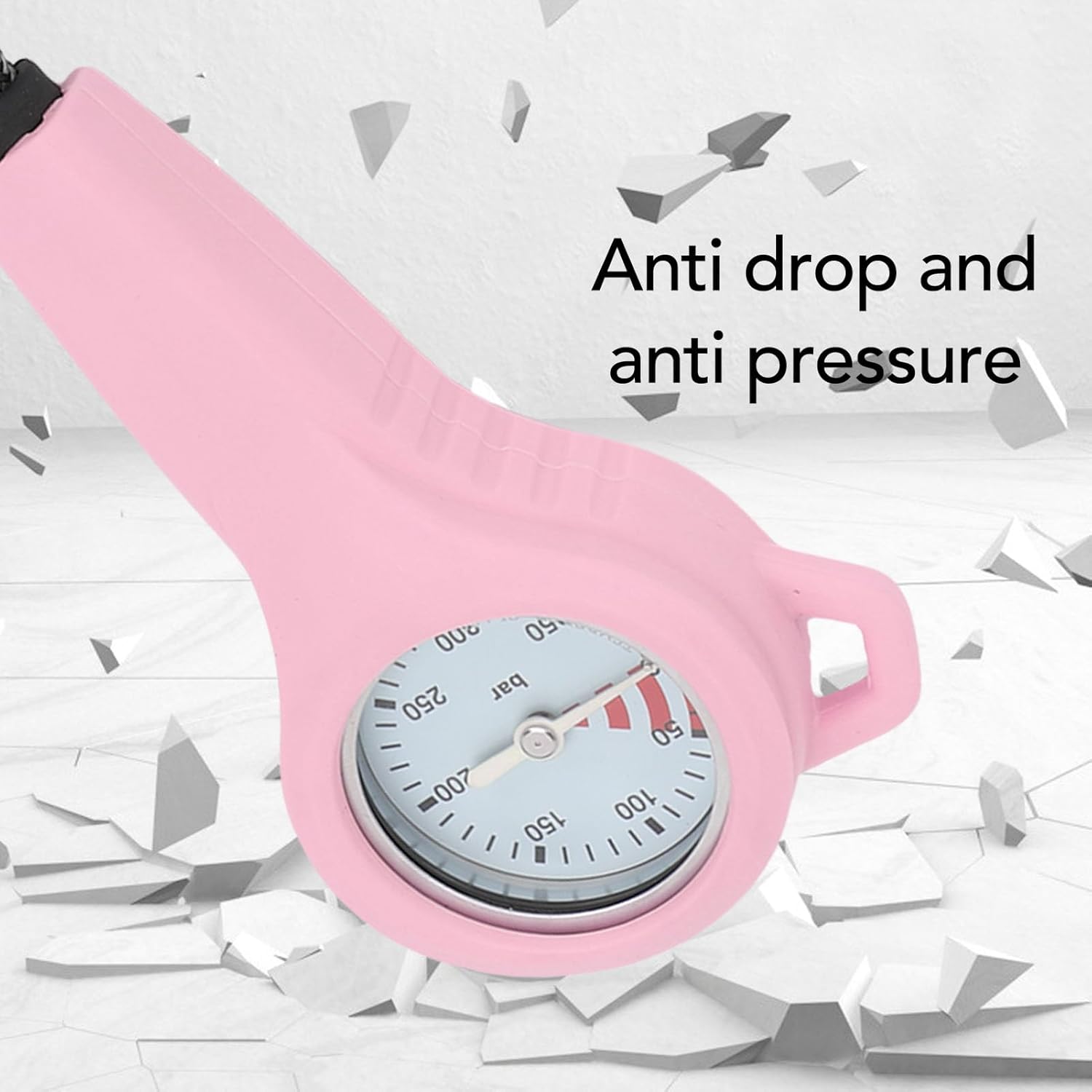 Diving Pressure Glow in The Dark, Pressure with Hose, White Dial BCD Submersible Diving Mini Console for Underwater Diving