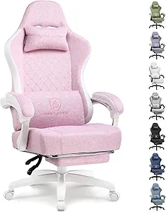GTPLAYER Gaming Chair, Computer Office Chair with Pocket Spring Cushion, Linkage Armrests and Footrest, High Back Ergonomic Computer Chair with Lumbar Support Task Chair with Footrest