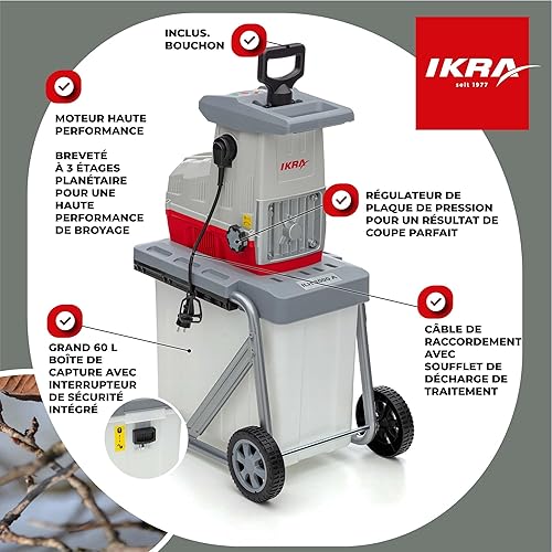 Ikra Broyeur silencieux électrique ILH 3000A, diamètre de la branche 44mm, moteur puissant de 3000W Automatique - 6