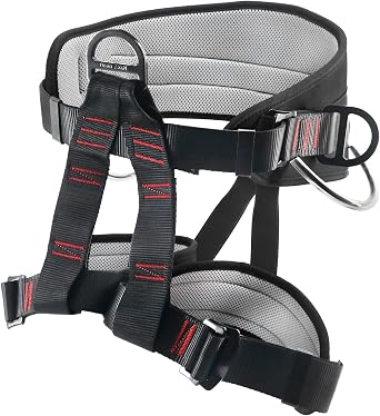 NewDoar UIAA & CE Certified Climbing Harness,Professional Mountaineering Rock Climbing Harness,Black Wider Thickened Half Body Harness for Rappelling Fire Rescuing Tree Climbing GearUpgrade Black