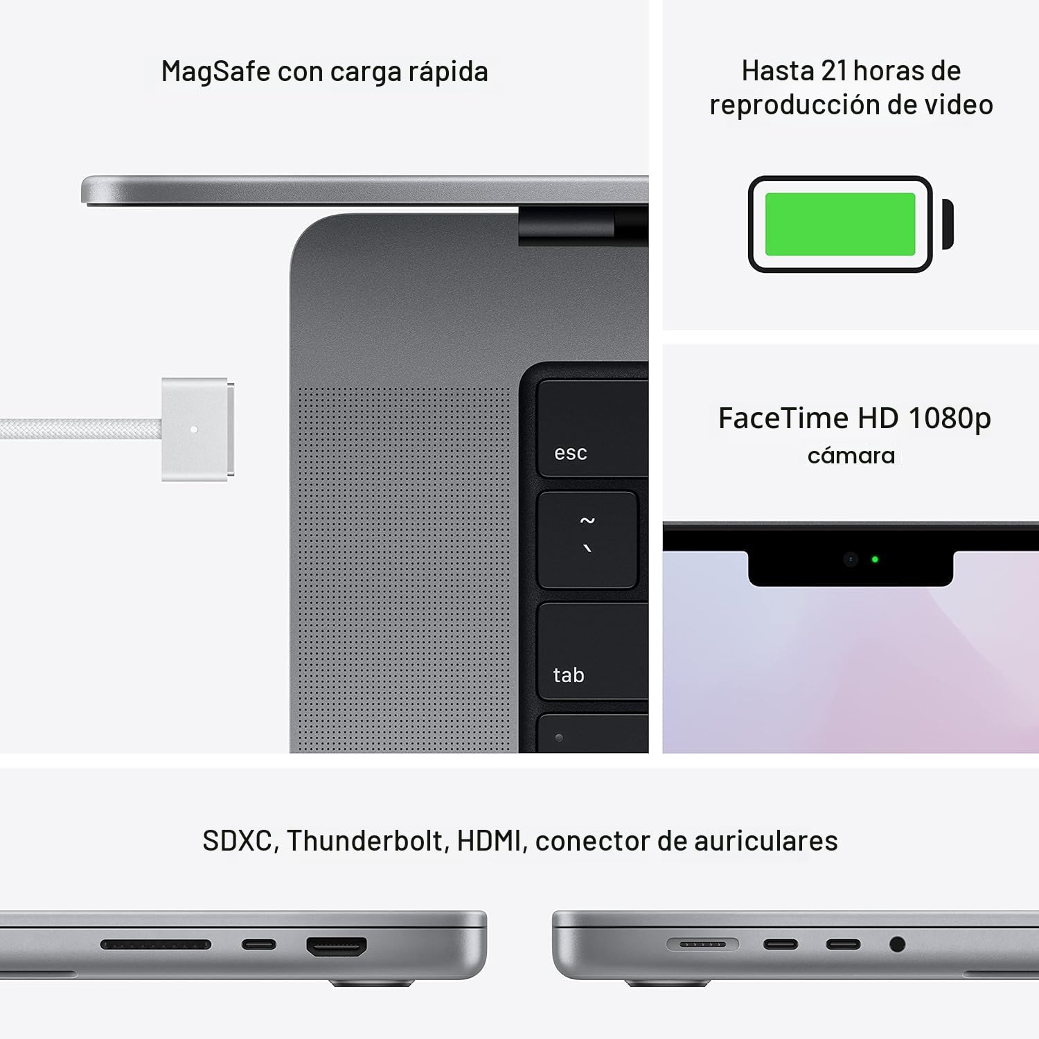 Amazon.com: Apple MacBook Pro 2021 con chip Apple M1 Pro (16