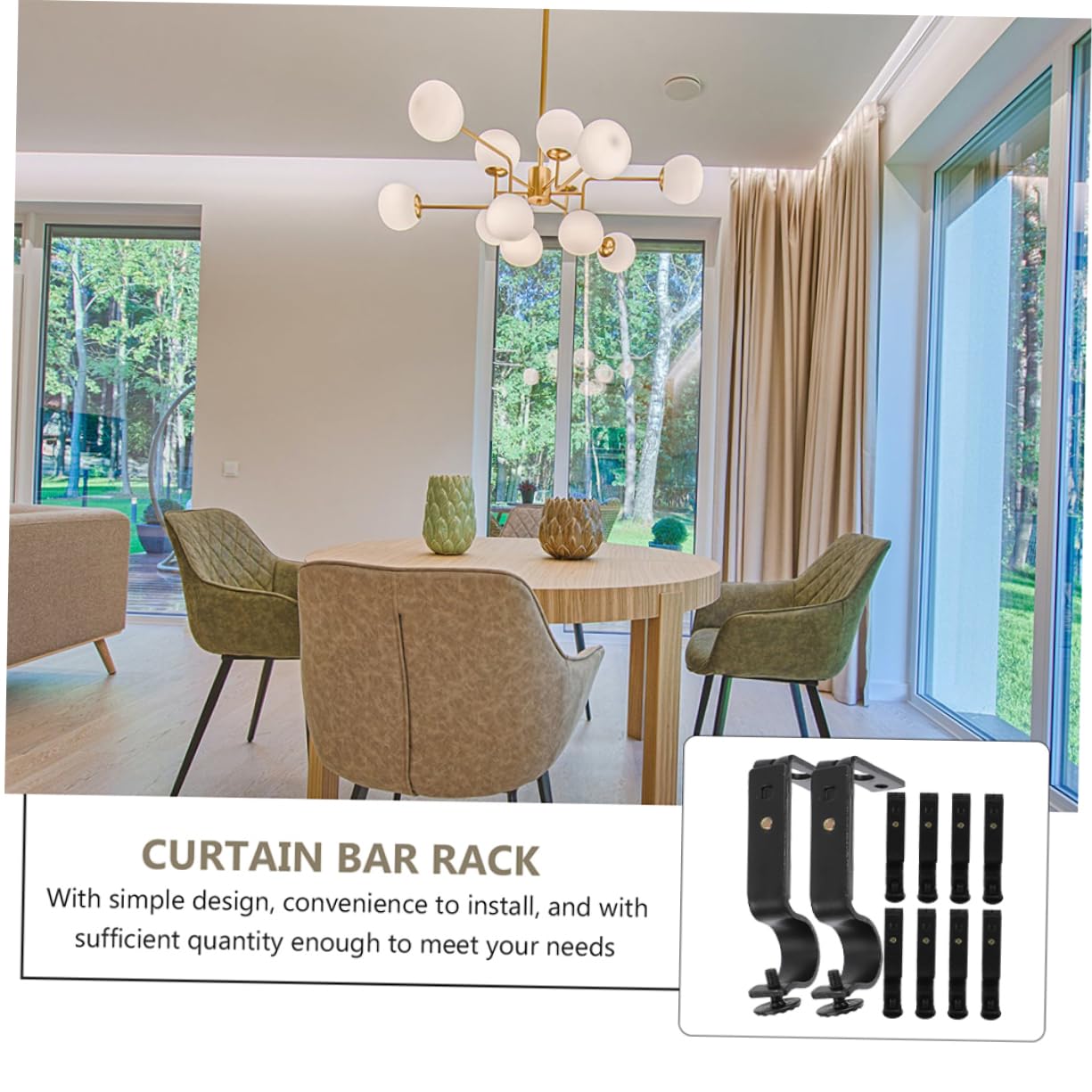 10pièces Supports de Tringle à Rideaux Fer Lot pour Tringles de Fenêtre Porte avec Design Épuré et Finitions Lisses