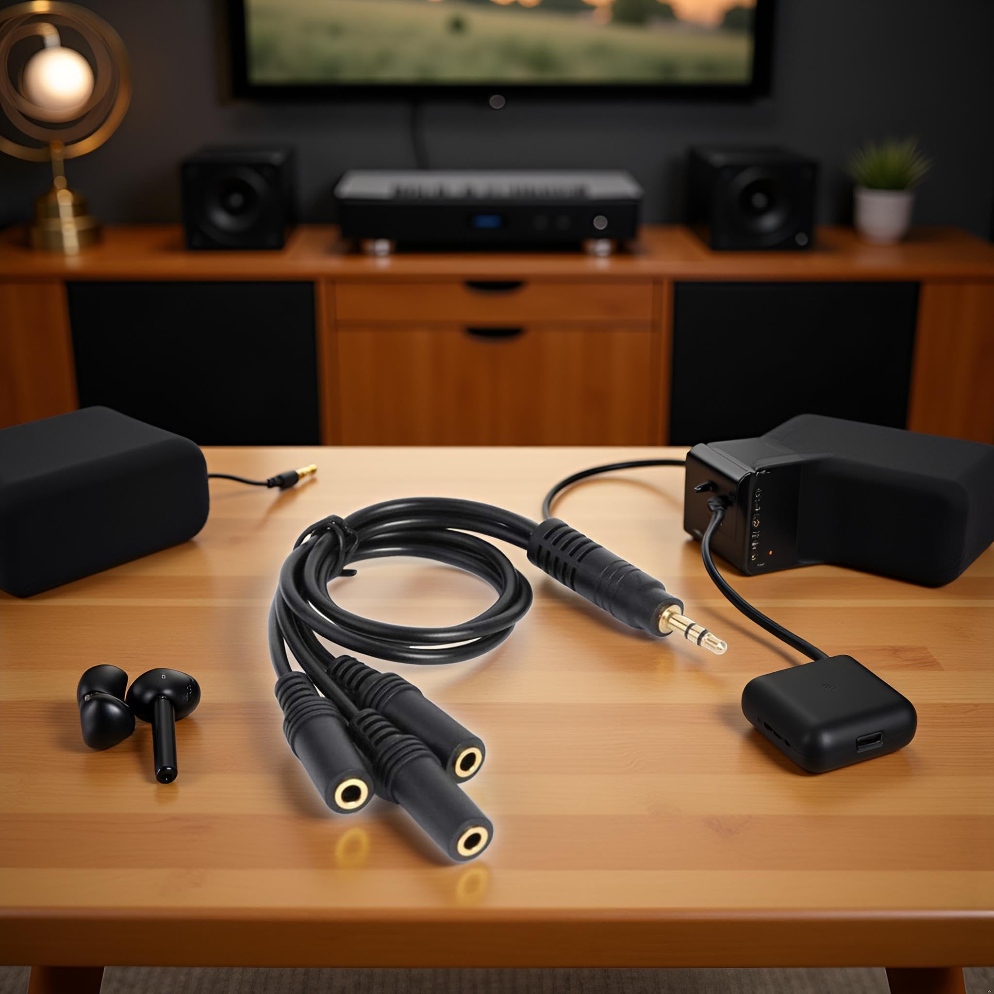 Kopfhörer-Splitterkabel, 3,5 mm, 3-Wege-Splitter-Adapter, AUX-Kabel für Lautsprecher, MP3-Player, beschichteter Adapter, 3-poliger Stecker auf 3-Wege, Ohrhörer-Zubehör