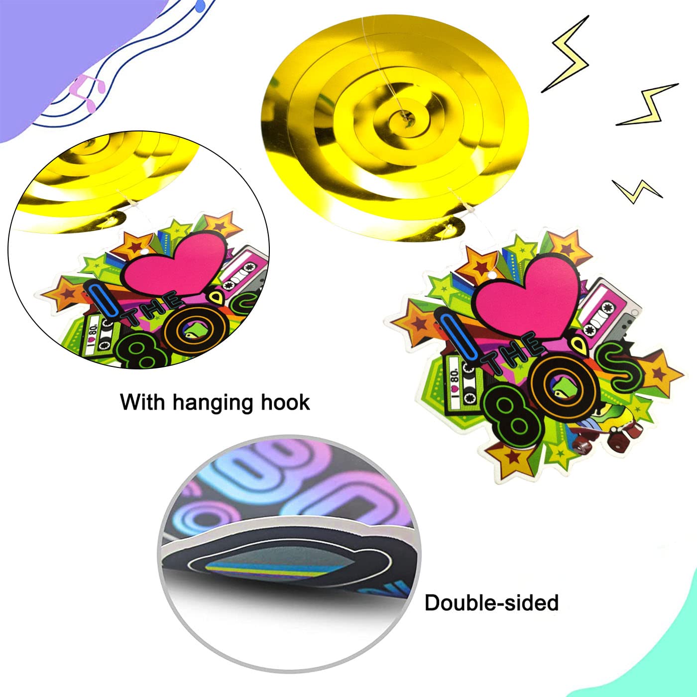 Shanrya Kalimba-stickers, muzieknoten, decoratie, sleutelstickers