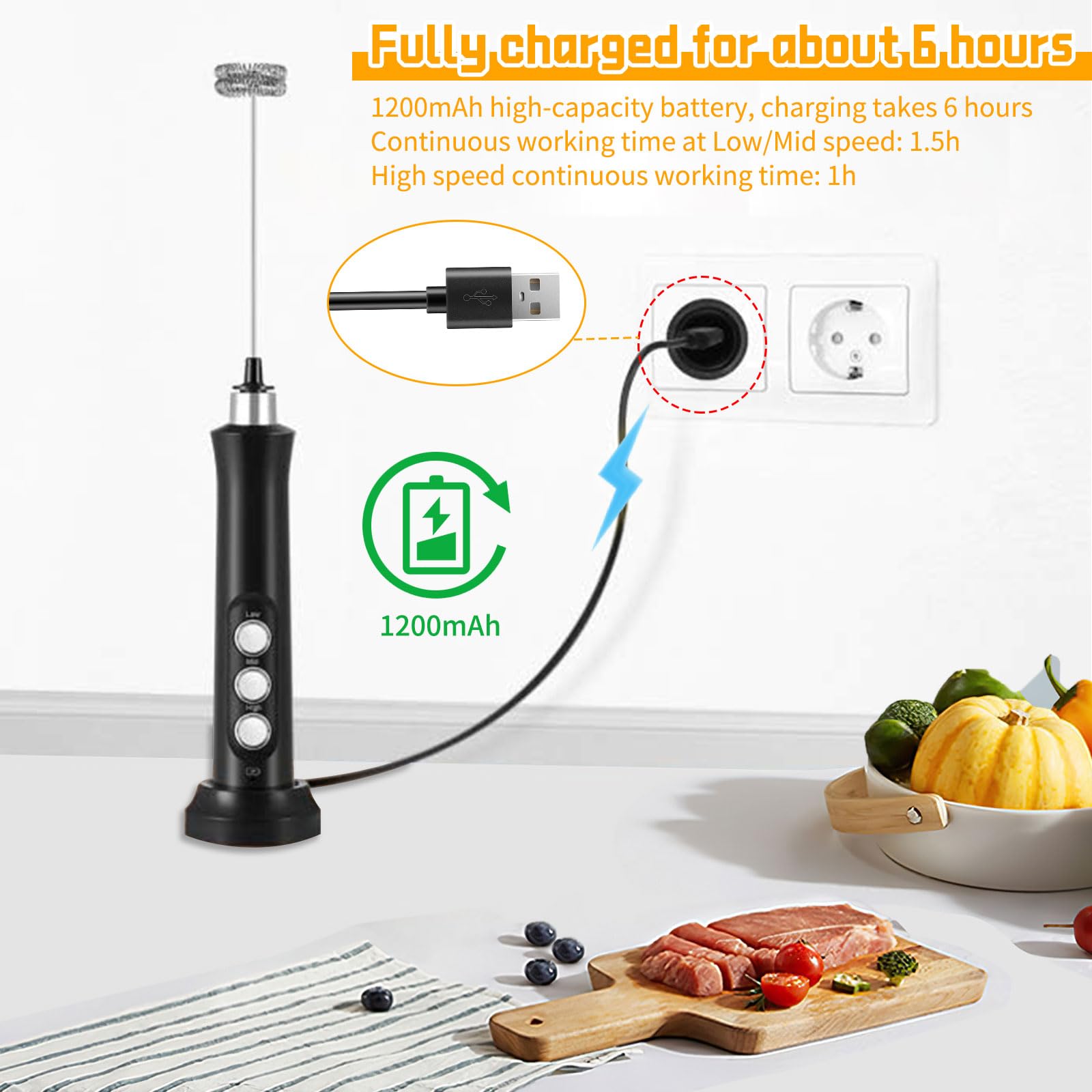 Video's over Wat is Koffieopschuimer Melk Klopper Aangepast Logo RVS Elektrische Melkopschuimer Handheld USB Oplaadbare Melkopschuimer Keuken Gereedschap Latte Melkopschuimer Wit Zwart