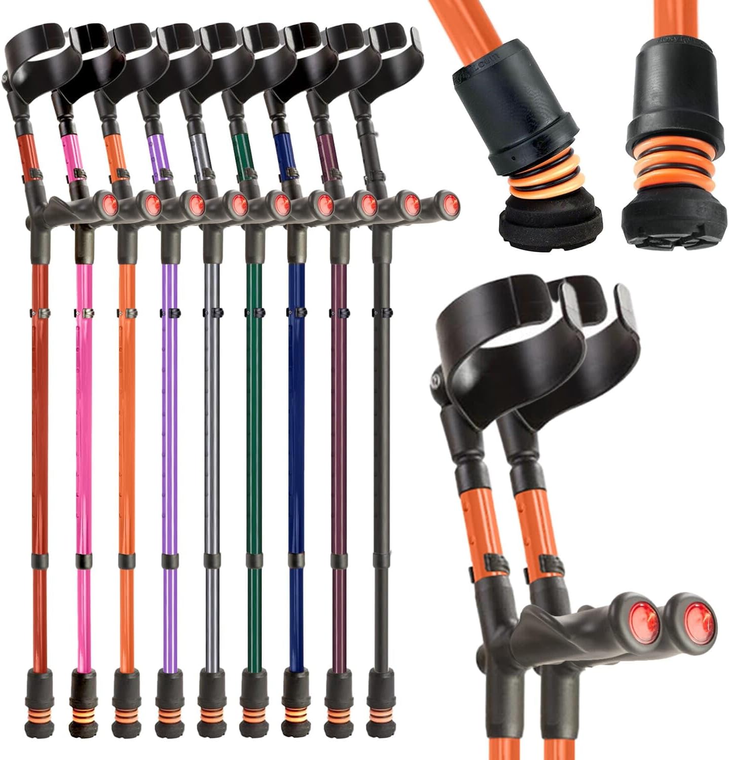Flexyfoot Comfy Grip Double Adjustable Crutches