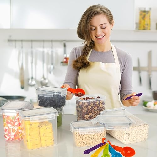 Withosent 24 Contenitori di Stoccaggio con Coperchio, Scatola di Conservazione Contenitori Ermetici in Plastica per Muesli, Set di Contenitori (2 L, 1,4 L 0,8 L) - 2
