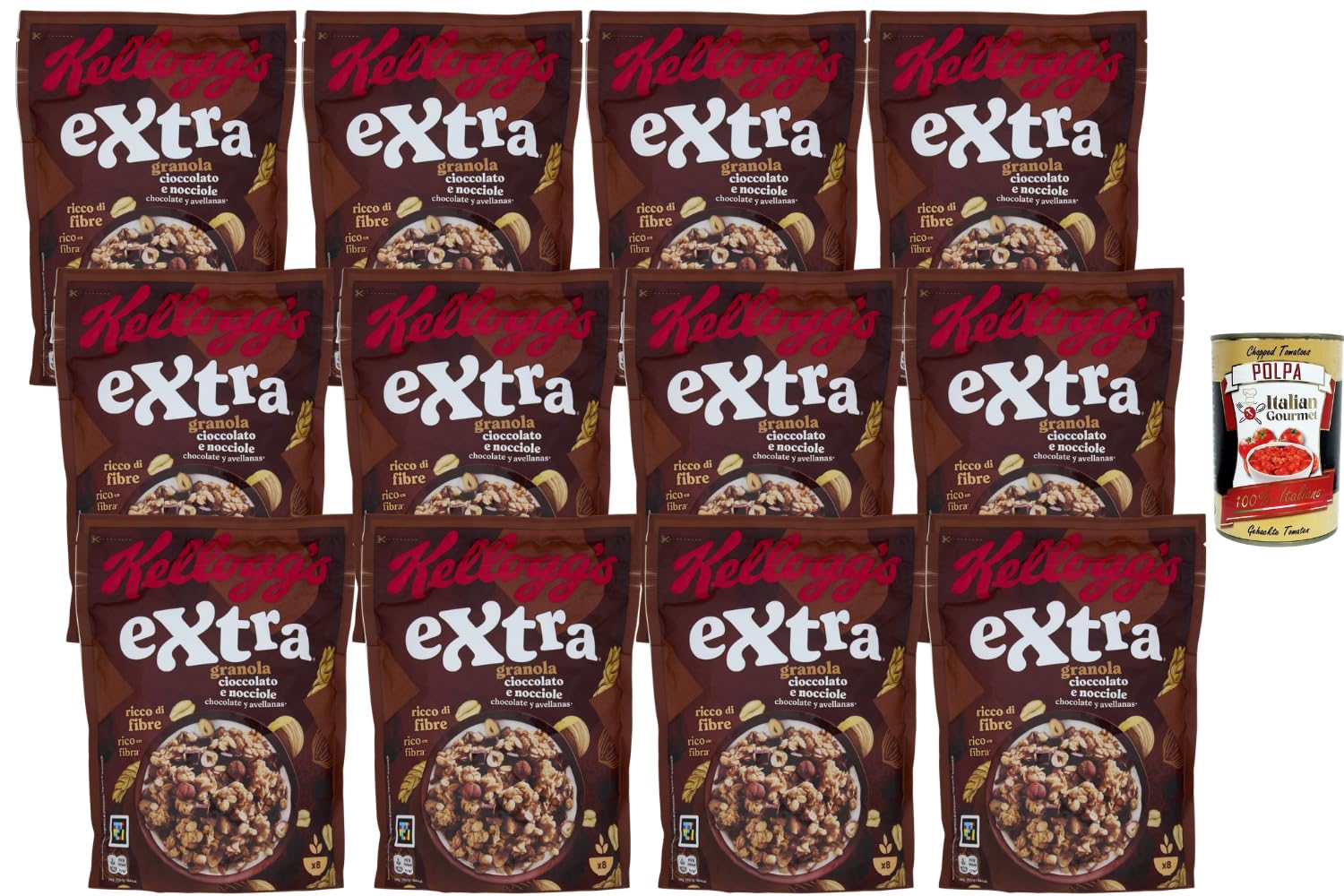 Italian Gourmet Granola Schokolade & Haselnuss 12x375g, 4,5kg + Polpa