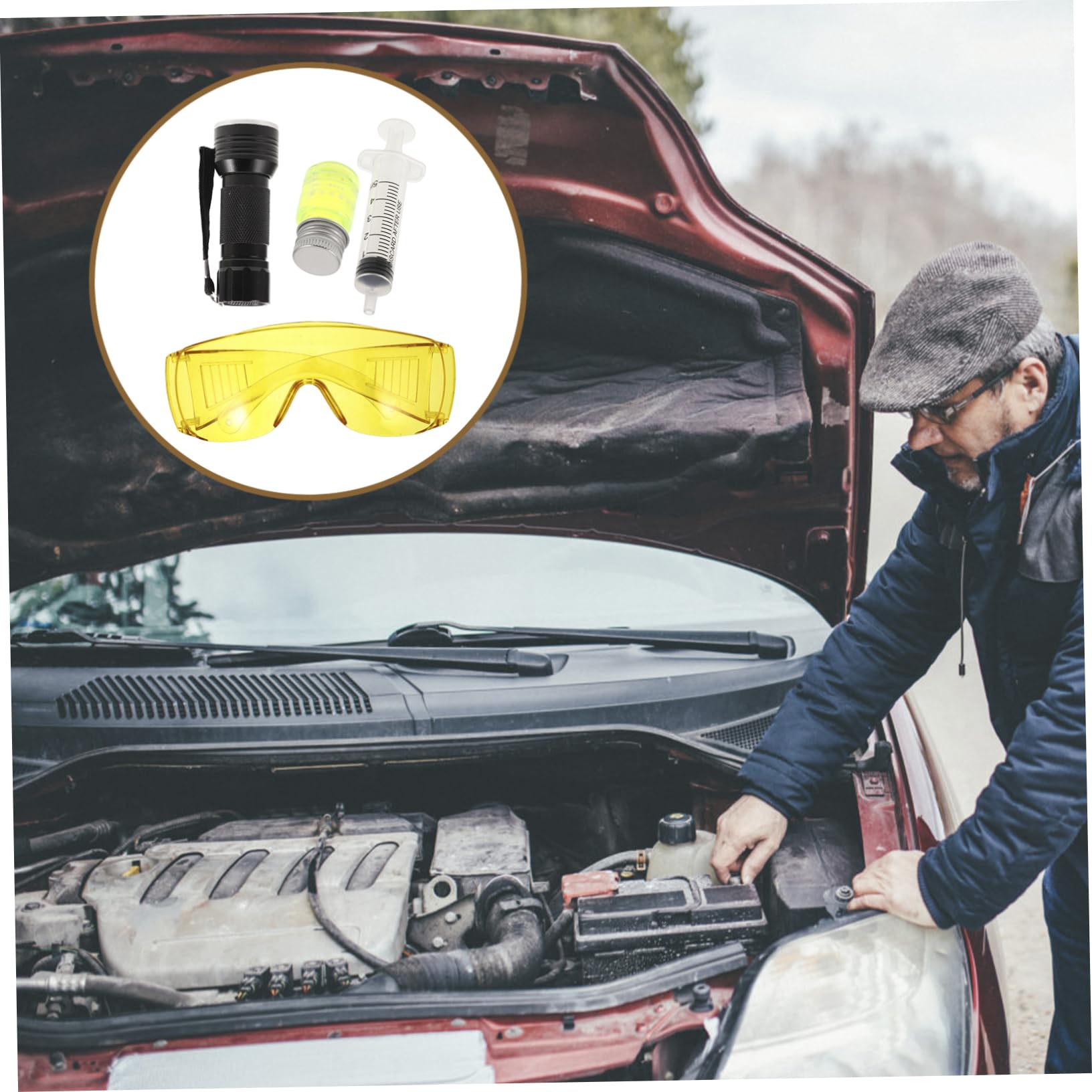Anneome 1 Set di Occhiali per Rilevatori di Perdite per Strumenti di Rilevamento Perdite Aria Condizionata Auto di Sicurezza