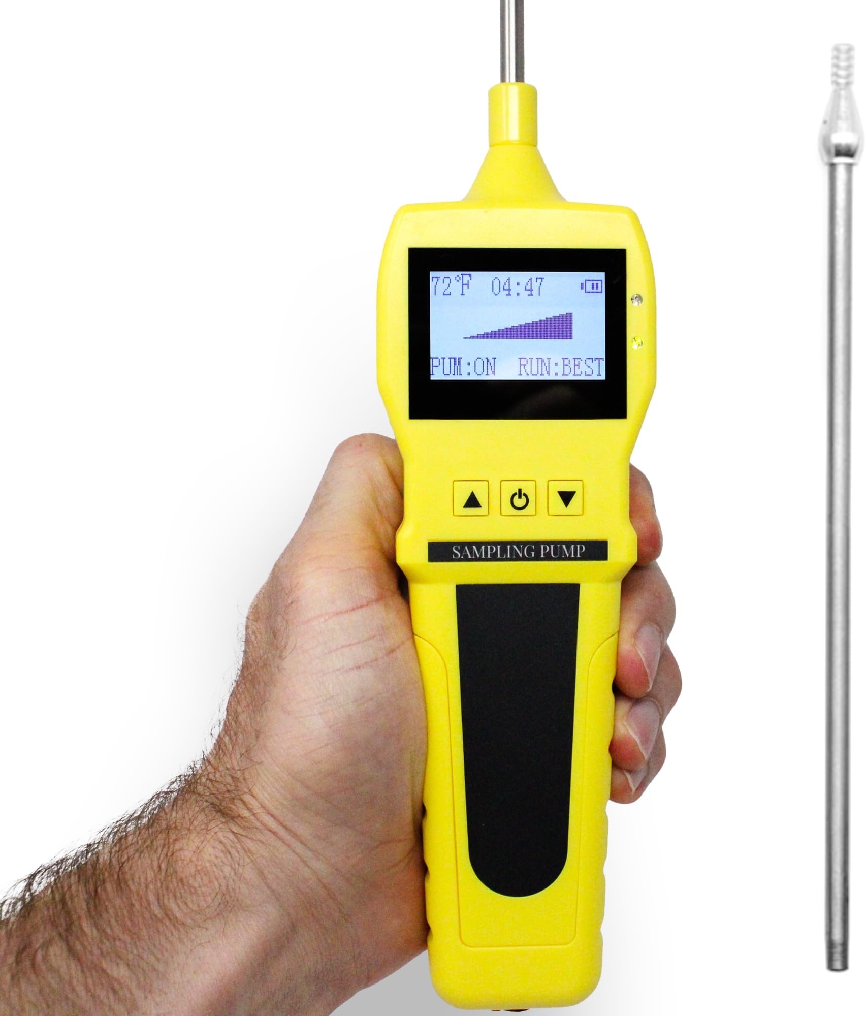 Gas Sampling Pump by Forensics | Stainless Steel Probe | Made for Gas Detectors & Meters | Flow Rate: 0.5LPM, 500cc/min | Strong ABS | USB Recharge |