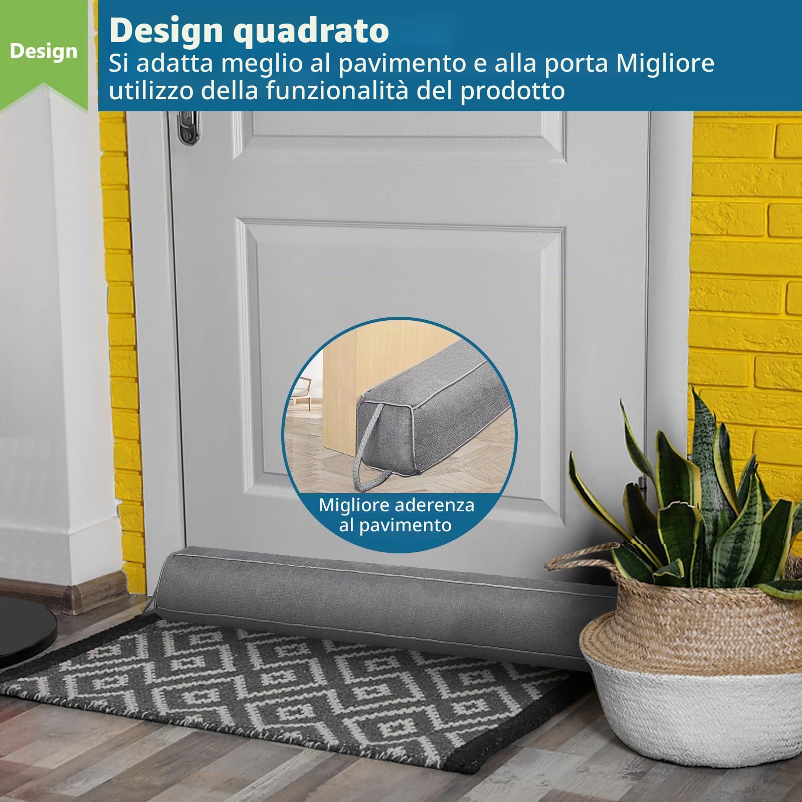 HooTown Paraspifferi per porte, 107 cm, pesante, paraspifferi per porte, paraspifferi, paraspifferi, paraspifferi, paraspifferi per porte, porte, finestre, grigio