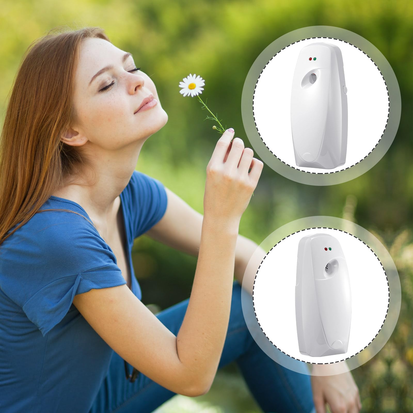 Maxcheck 4 dispenser automatico spray per deodorante per ambienti da parete, dispenser automatico per deodorante spray per bagno, funzionamento a batteria, autoportante per stanza da bagno,