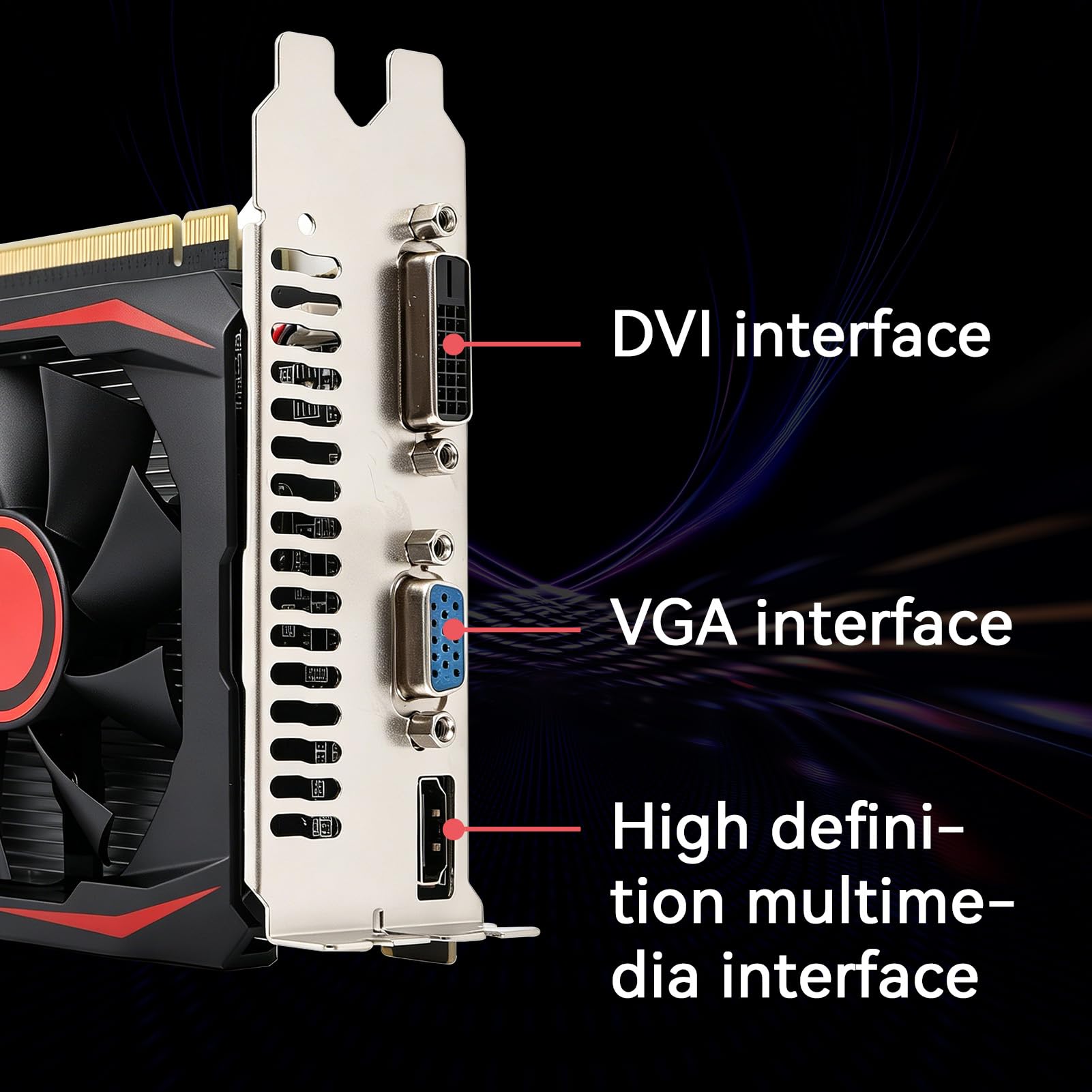 Cartes Graphiques 6 Go, Carte Graphique, 6 Go GDDR5 192 Bits Double Ventilateur PCIE 2.0 16X Slot Prend en Charge DVI VGA HDMI Interface multimédia Carte vidéo de Jeu