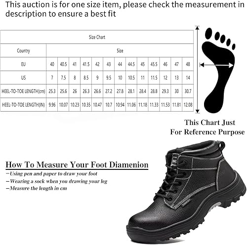 Miniatura 6 de TOSAFZXY Botas de trabajo indestructibles de cuero con puntera compuesta, impermeables, zapatos de seguridad para hombres