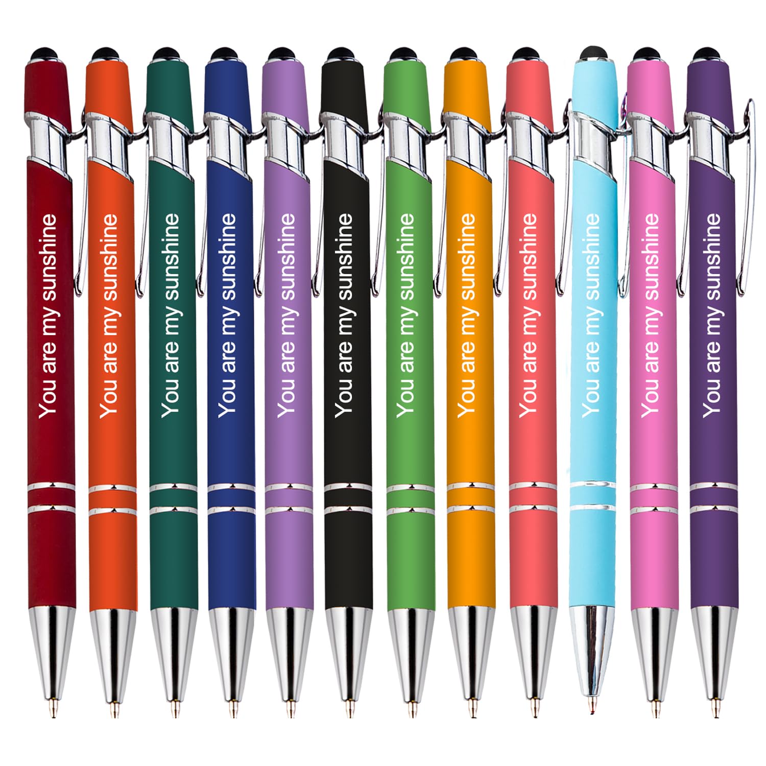 TAISGONGBY Personalised Pen Custom Engraving Pen with Stylus Nib Ballpoint Pen with Text Name Message Business Graduation Anniversary 120 Pack