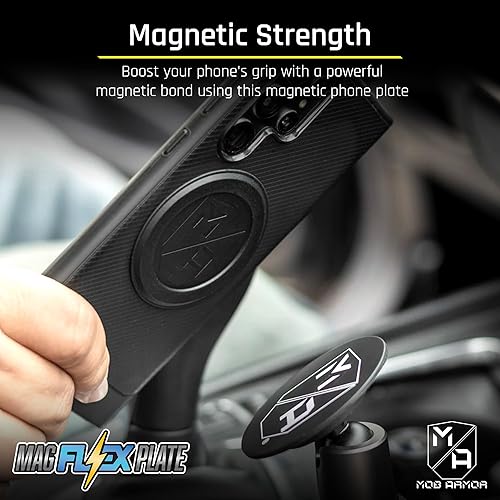 Miniatura 2 de Mob Armor Placa magnética flexible - Soporte magnético para teléfono para iPhone, Android, compatible con carga inalámbrica, placa magnética de goma