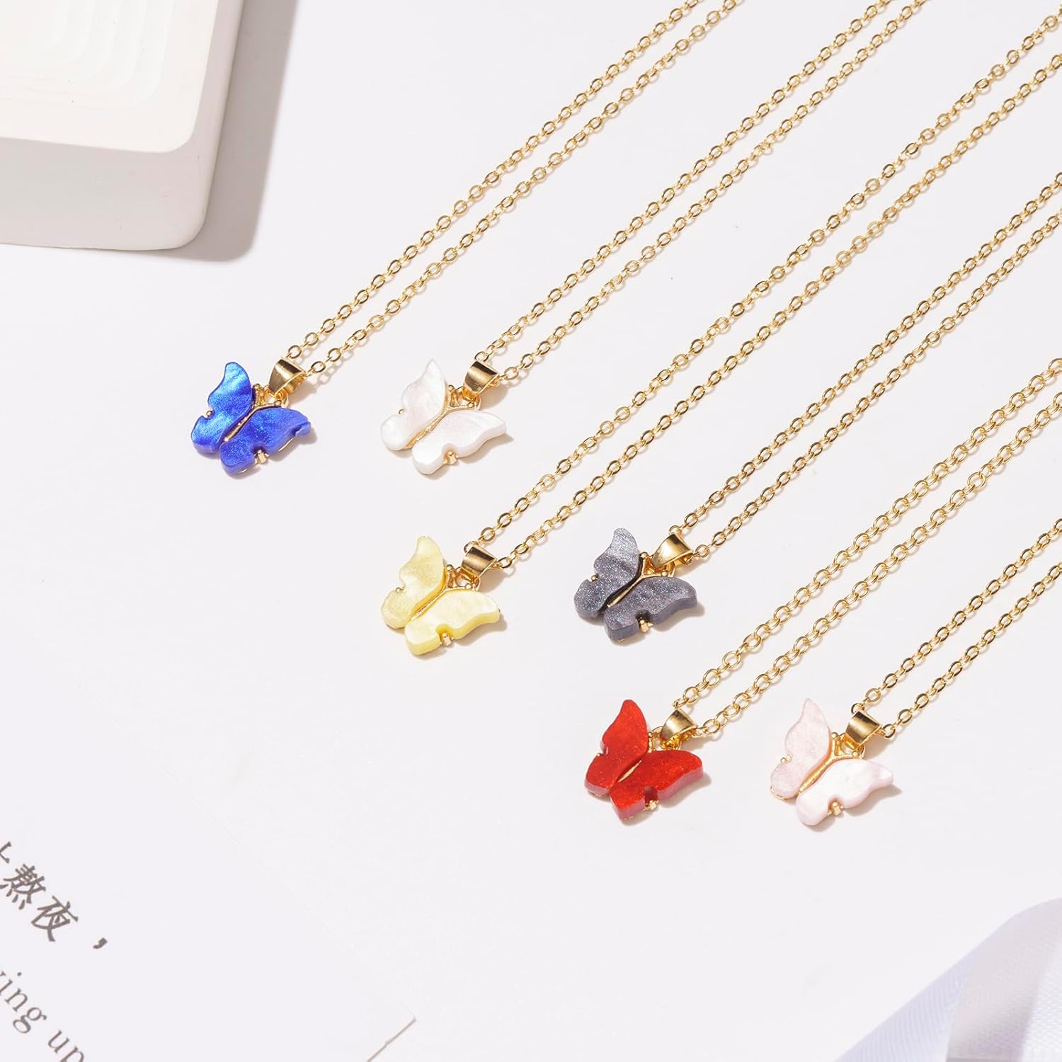 Butterfly Necklace Bohemian Retro Chain Friendship Necklace for Women Good Luck Pendant Chain Necklace with Message Card Gift Card - Image 4