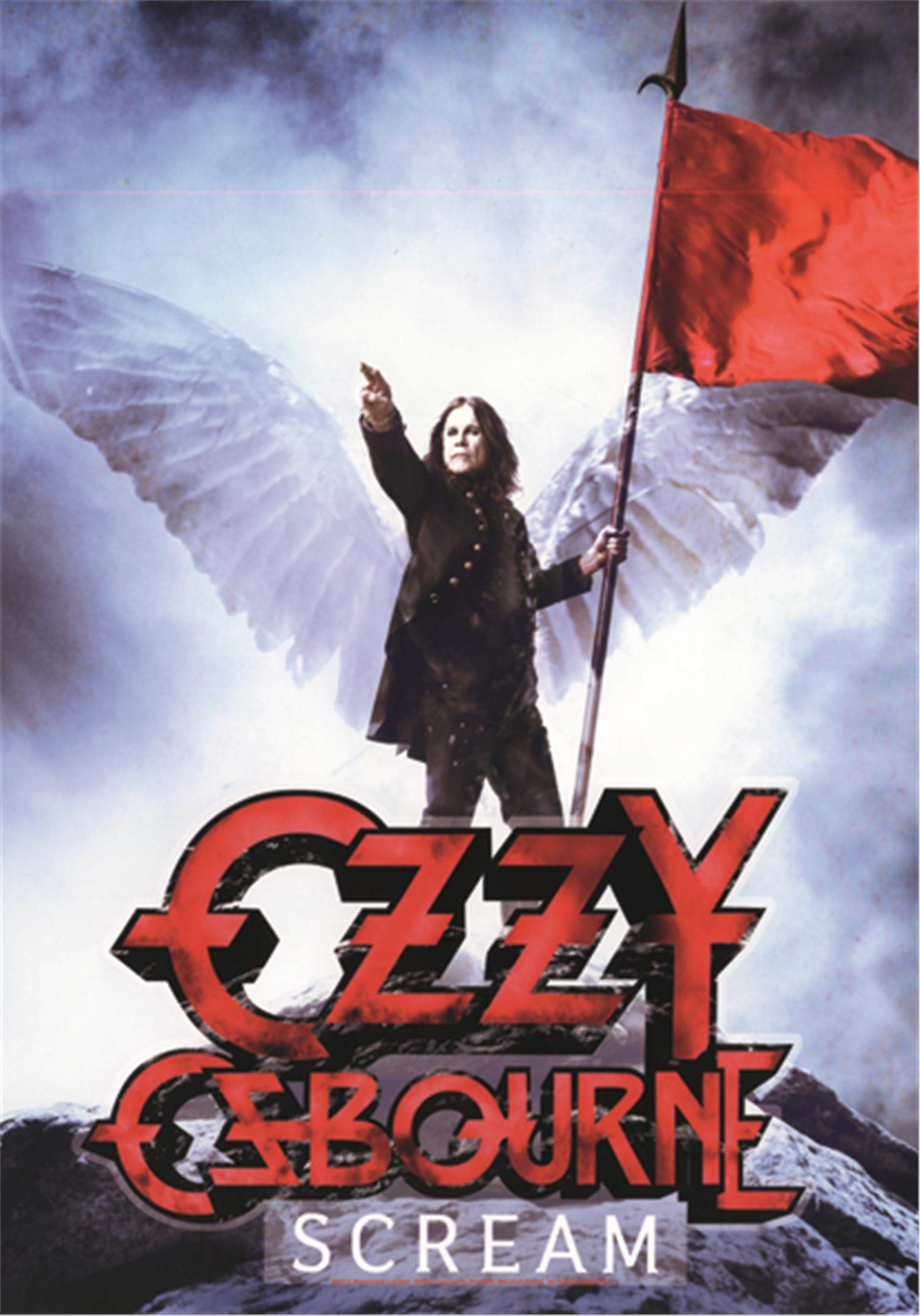 Heart Rock Ozzy Osbourne Flagge – Three Faces, 75 X 110 Cm, Polyester, Für Fans, Zimmer- Oder Partyschmuck