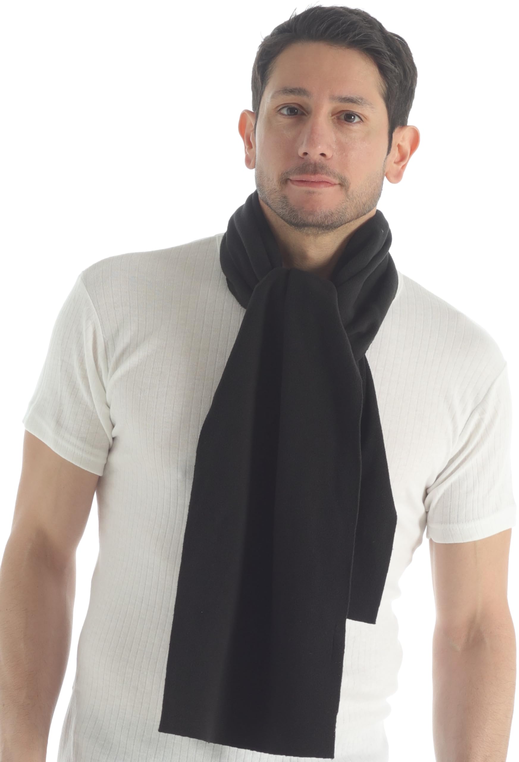 Adore Home Mens Polar Fleece Scarf Thermal Winter Ski 25x160cm, Black