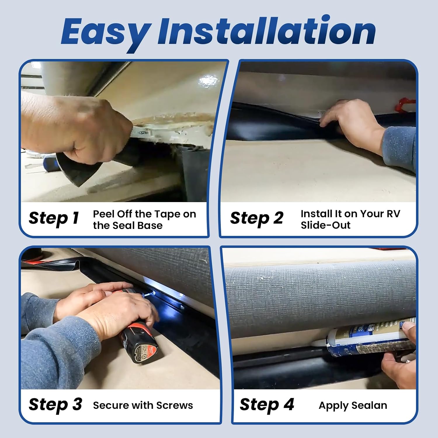 018-316 RV EK Seal Base with 2-7/8" Wiper, 35' X 3.66" X 0.5", Black Rubber 018-316 EK RV Slide Out Seal Base Replacement Weather Stripping - Compatible with Most RVs and Travel Trailer Models