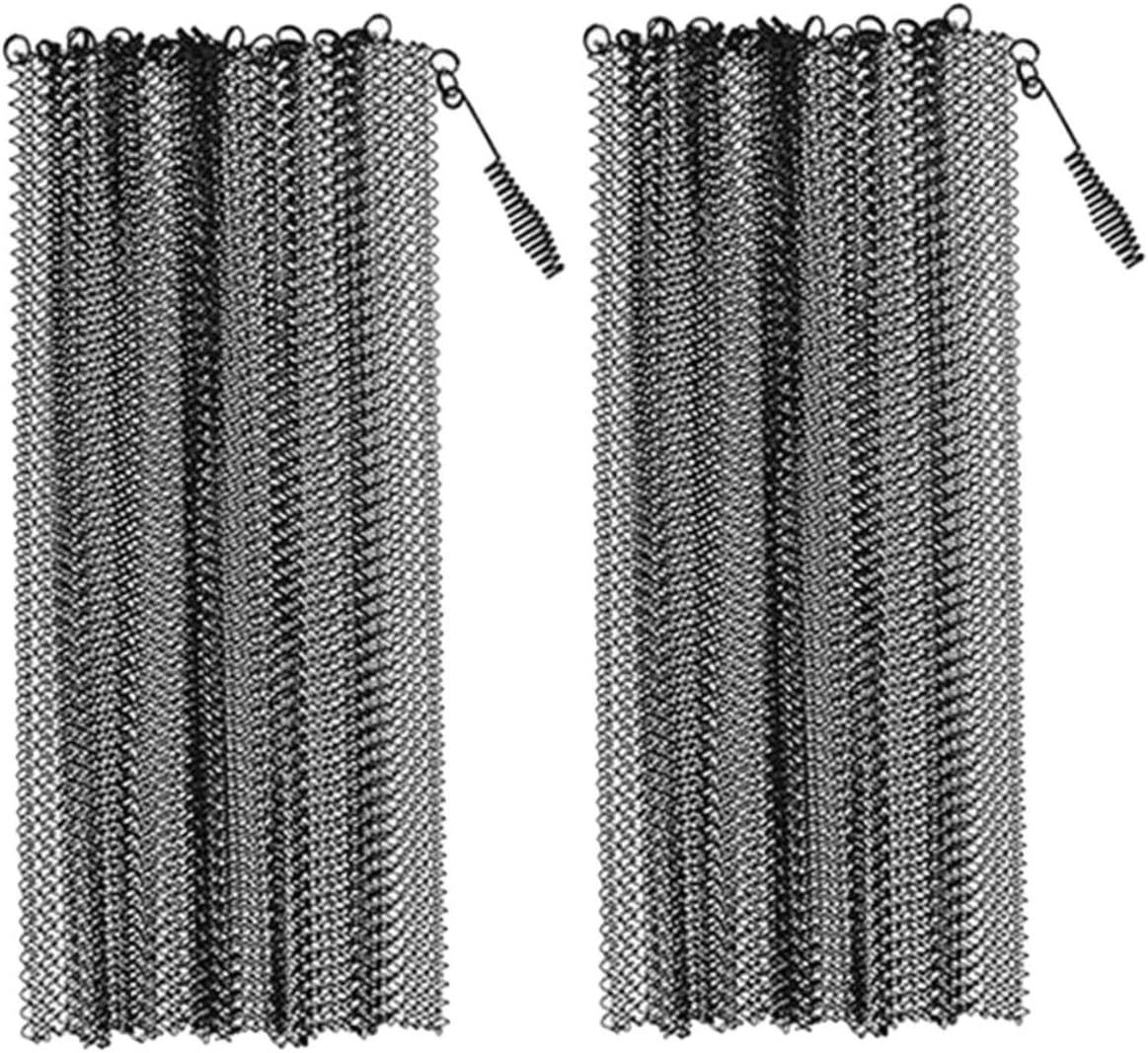 2pcs Fireplace Screen Curtain Fireproof Mesh Screen for Indoor Decor Easy to Install Sparks Wear-Resistant Material Fireplace Accessory