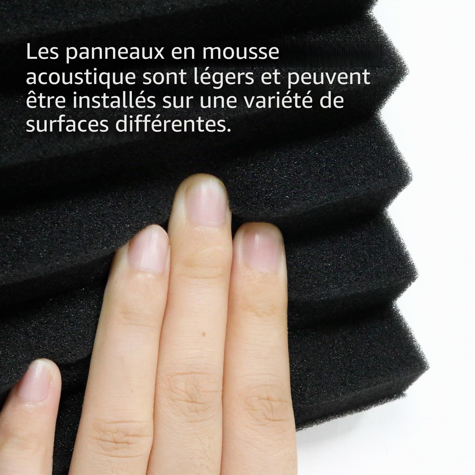 WELSTIK Lot de 36 panneaux acoustiques en mousse – Panneaux muraux insonorisants pour réduction du bruit et élimination de l'écho – Panneaux insonorisants faciles à décoller et à coller pour studio à
