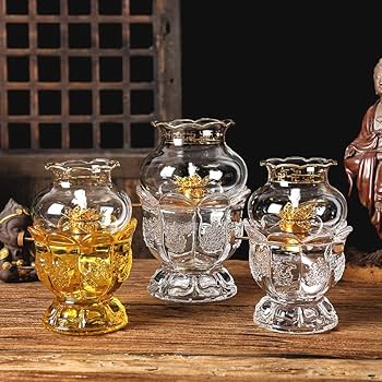 Amazon.co.jp: オイルランプ 仏教 金属防風バターランプ ティー