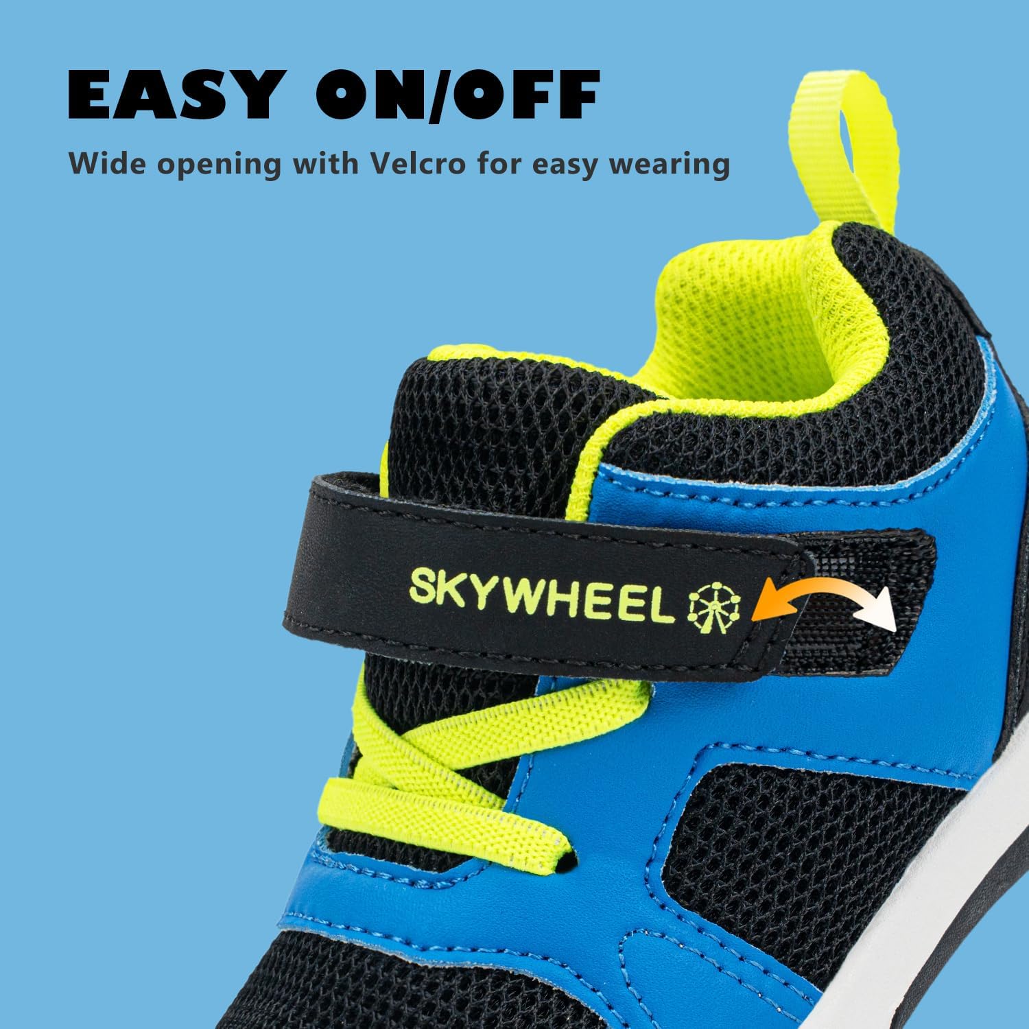 SKYWHEEL Toddler Boy Shoes Casual Sneakers for Everyday Wear with Hook and Loop Ankle Support Anti-Slip Breathable Mesh Upper Comfort Soft Sole Lightweight - Image 5