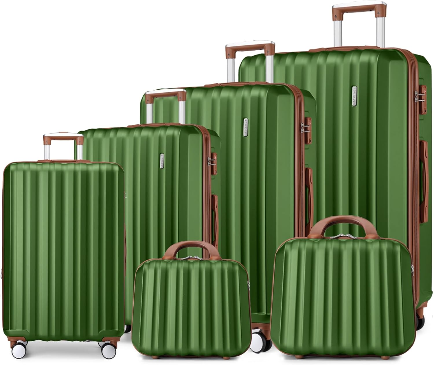 LARVENDER Luggage Sets 6 Piece, Expandable Hardside