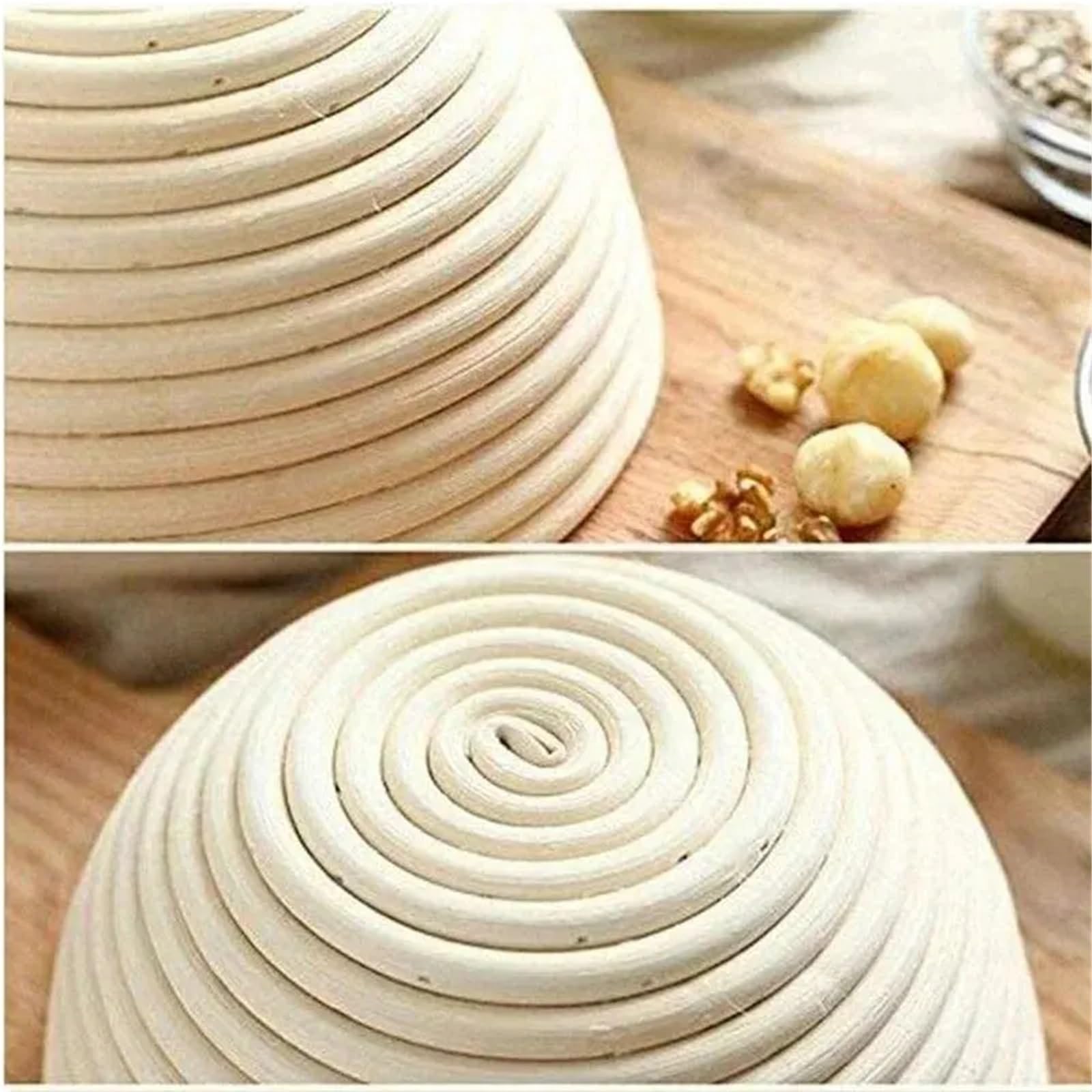 Cesta de mimbre a prueba pan, ovalada Natural, fermentación masa, cesta fermentada, 1 ud Para Hornear Pan(Oval)