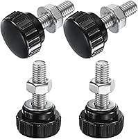 Vista 13 de Uxcell 4 juegos de perillas estriadas con tornillos de pulgar y tuercas, rosca macho métrica M6 x 35 mm, cabeza de plástico de 25 mm, perillas