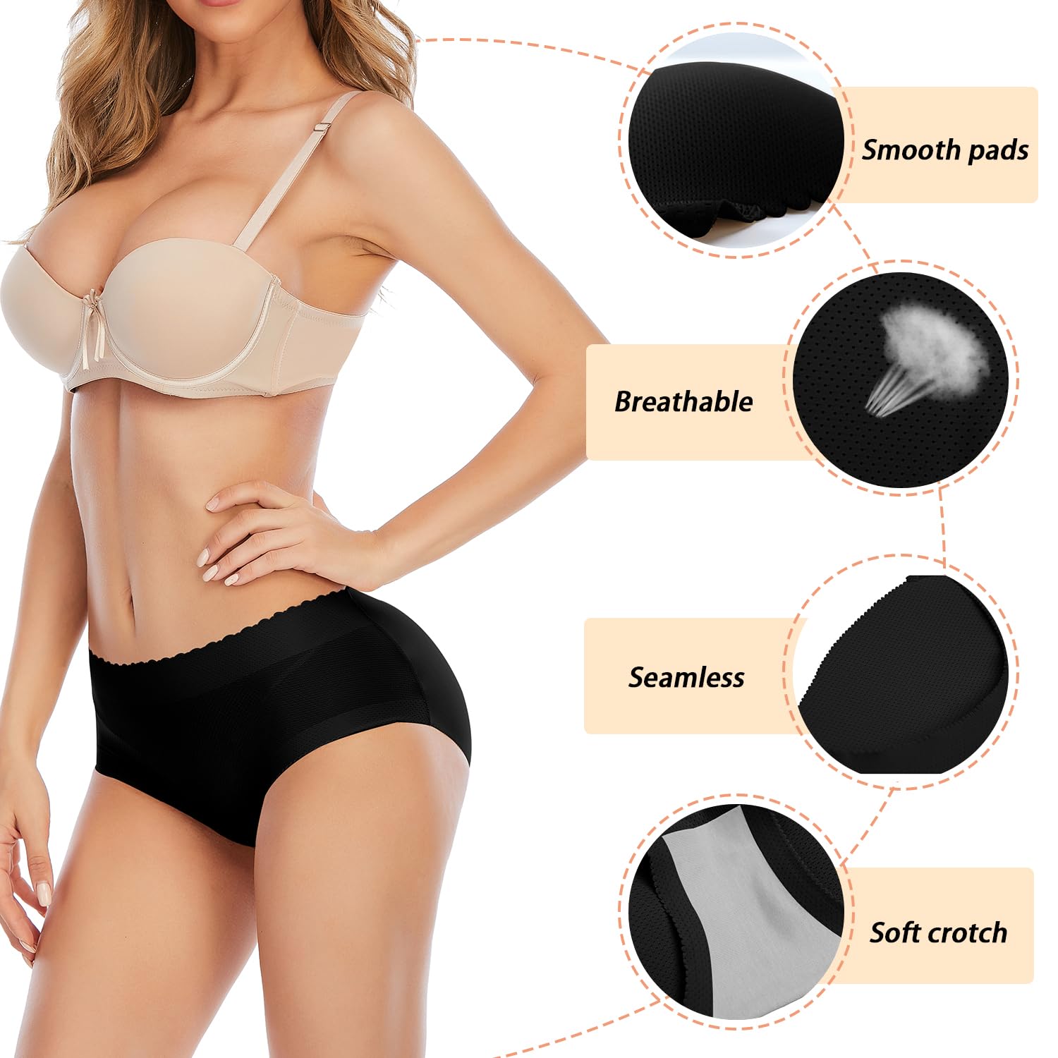 Base Butt Lift Panty Bone Lifter Booty Lifter Abdomen Control Body Shaper US - Foto 2