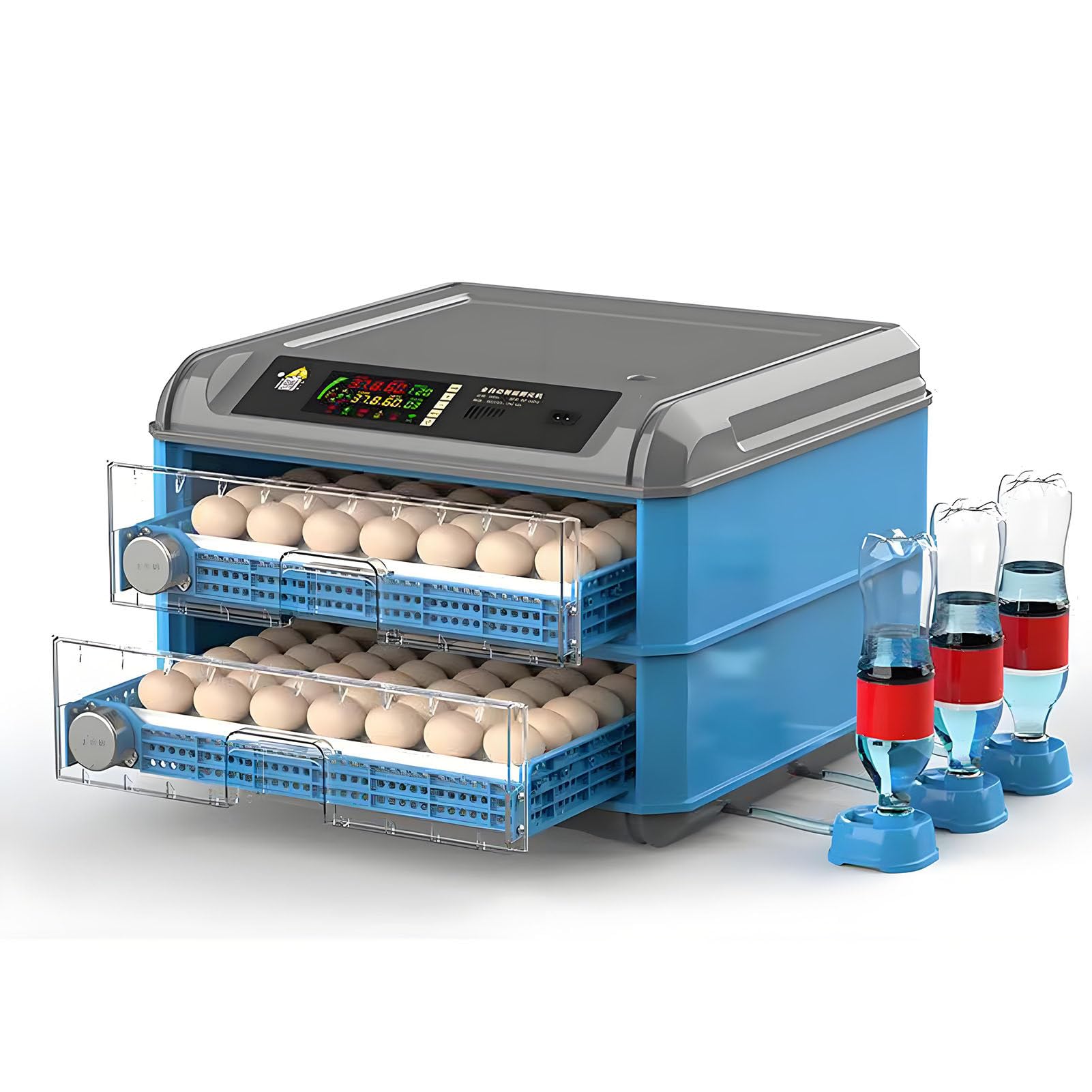 SHENGSHIYU Egg Incubator with Automatic Turning and Humidity Control,Digital Display for Hatching Chicken,Duck,and Quail Eggs,Timed Egg Turning,Automatic Water Refill,Dual Power Supply 2Layers