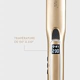 Demeliss - Piastra a vapore Titanium V2.0 - Piastre galleggianti sottili, leggere ed ergonomiche - Vapore ultra potente - Ferro a vapore 2 in 1 lisciatore/arricciatore - Tutti i tipi di capelli - 9