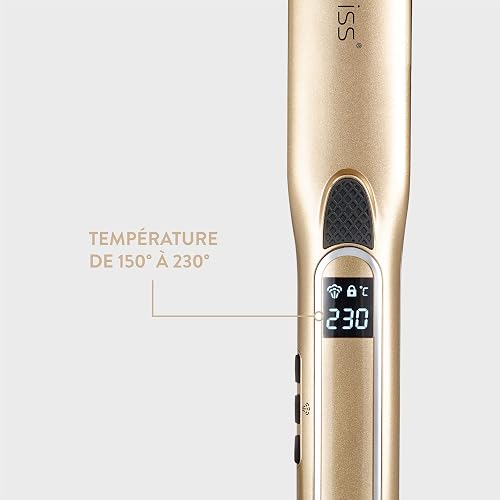 Demeliss - Piastra a vapore Titanium V2.0 - Piastre galleggianti sottili, leggere ed ergonomiche - Vapore ultra potente - Ferro a vapore 2 in 1 lisciatore/arricciatore - Tutti i tipi di capelli - 9