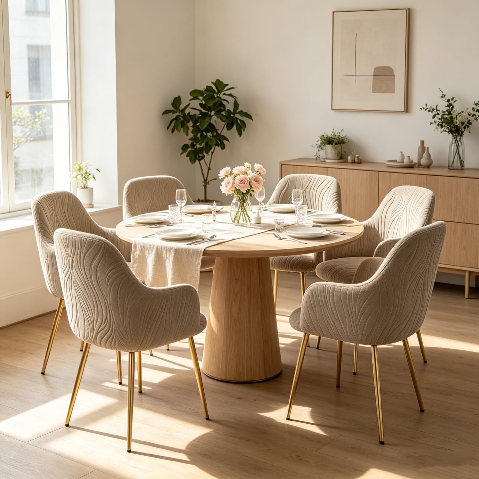 Fundas para Sillas de Comedor con Respaldo Curvo,Elásticas Jacquard