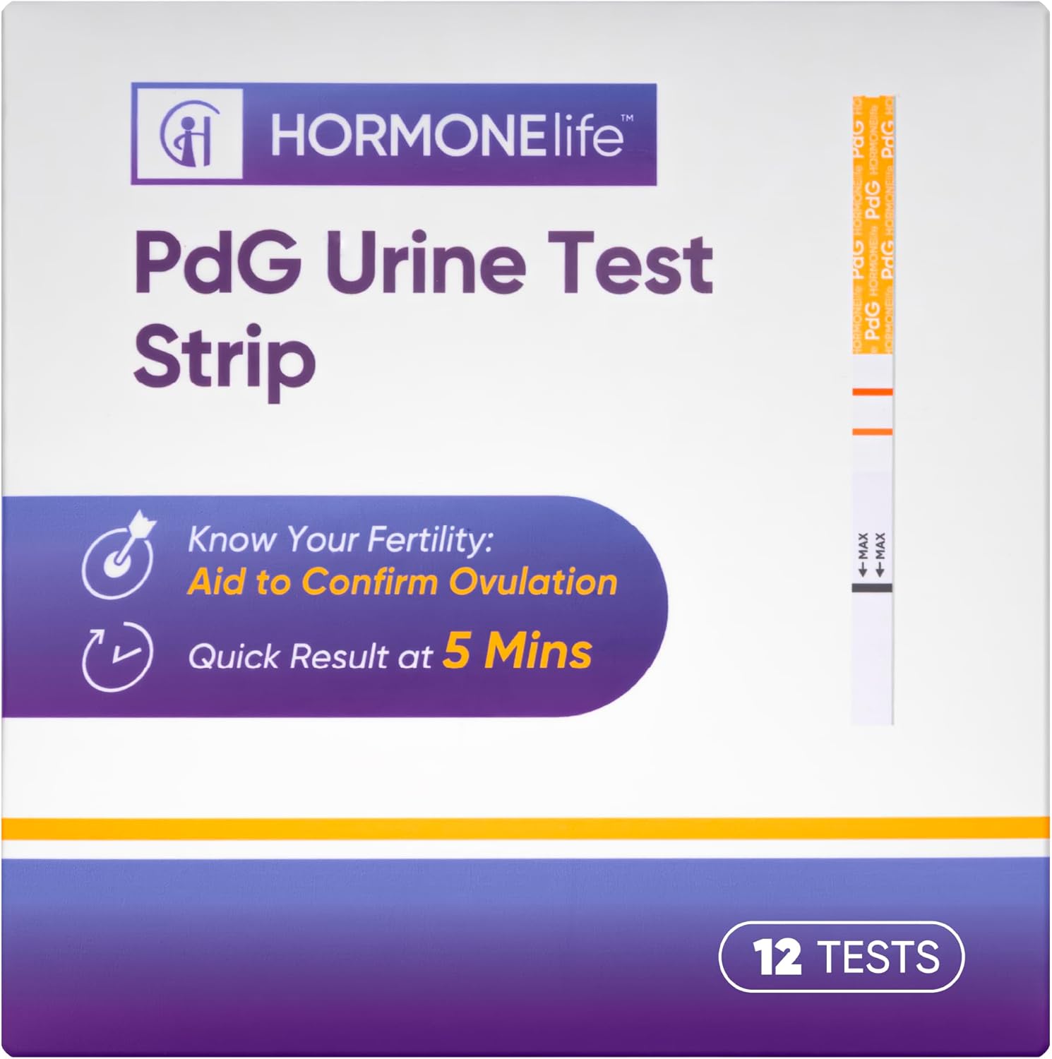 PdG Test Strips for Women – PDG Urine Tests to Confirm Ovulation, Easy at-Home Progesterone Metabolite Detection (6/12 Count) (12 Count)