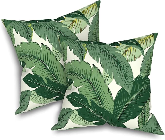 Melody Elephant Outdoor/Indoor Throw Pillow Covers Set of 2, All Weather Square