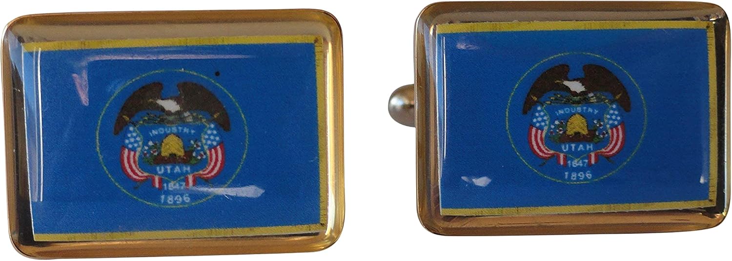 Utah State Flag Cufflinks, Lapel Pins, Tie Bars, Earrings, Jewelry and Accessories