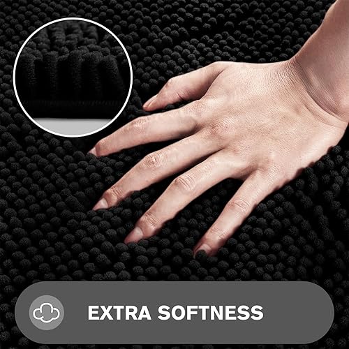 Miniatura 3 de Alfombra de baño pequeña de 12 x 18 pulgadas, lavable y absorbente, antideslizante, alfombra de baño de felpilla gruesa y suave para baño, ducha,