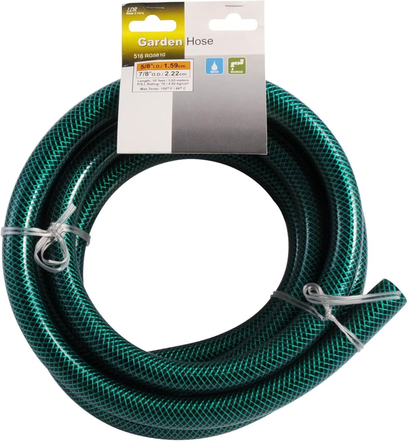 LDR Industries 516 RG5810 5/8 X 7/8 Garden Hose-Precut 10 Feet, Green