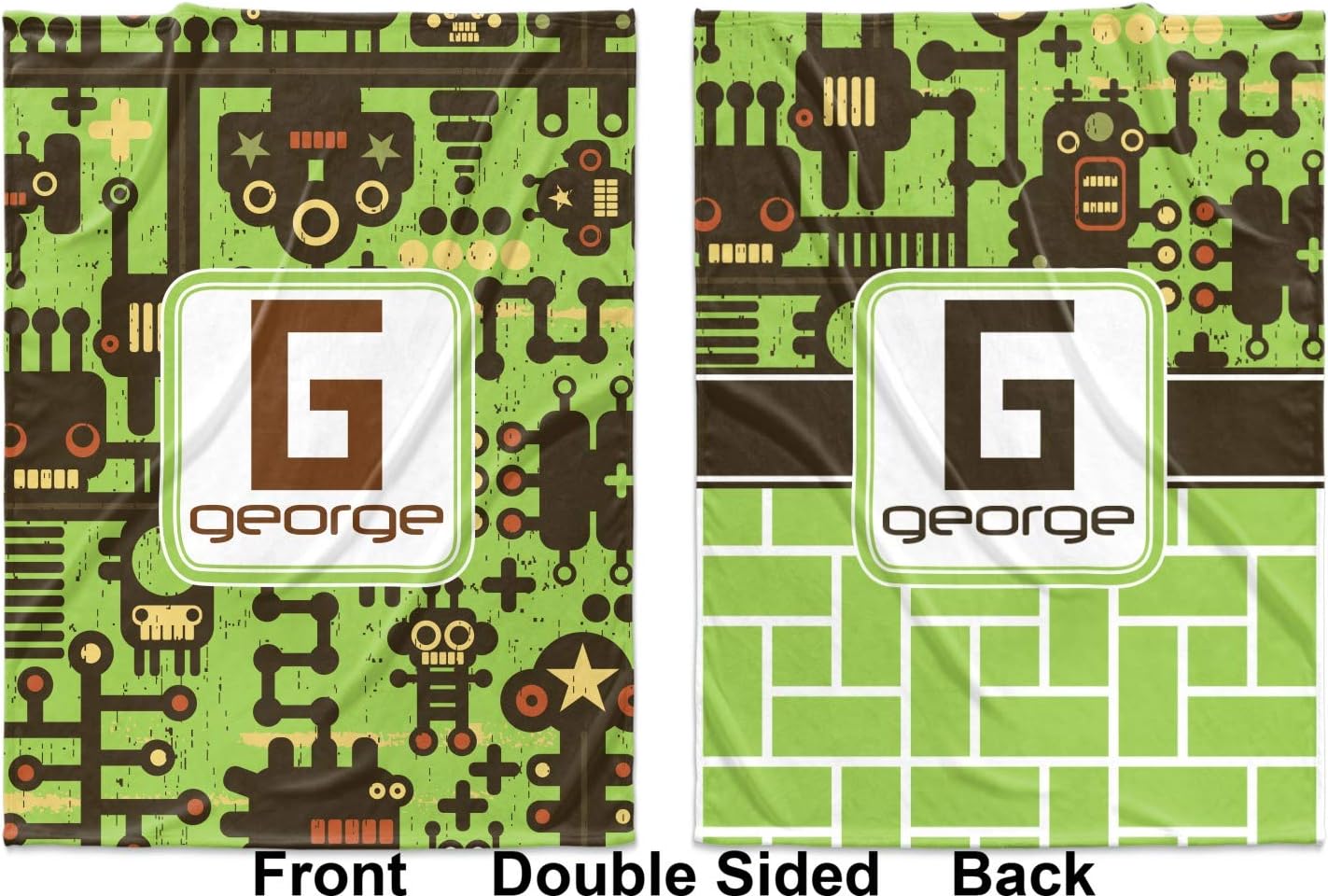 Baby Blanket Personalized With Name Bby Monthly Milestone Blnket Tummy Time  Prop 産業用ロボット1 Baby Blanket ( Personalized ) Baby Blanket グリーン mi-baby-b